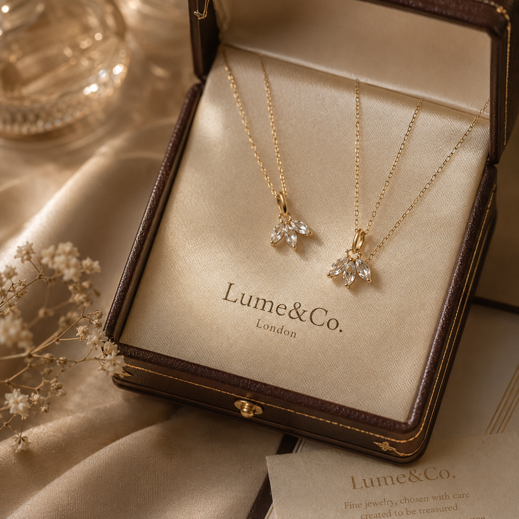 Amélie Olive Leaf Necklace - Solid S925 Sterling Silver & 14K Gold Plated